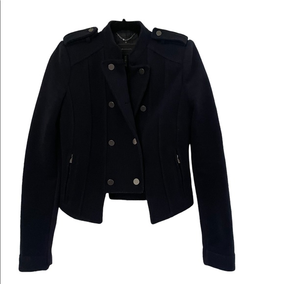 BCBGMaxAzria Royce Double Breasted Military Jacket Navy Size XS - Picture 3 of 8